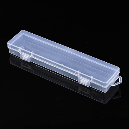Recipientes rectangulares de almacenamiento de perlas de polipropileno (pp), con tapa abatible, para joyería pequeños accesorios, cuboides