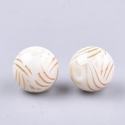 Electroplate Glass Beads, Round