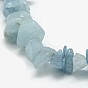 Natural Aquamarine Chip Beads Strands, 5~8x5~8mm, Hole: 1mm, about 32 inch