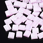2-Hole Opaque Glass Seed Beads, Lustered, Rectangle