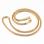 304 Stainless Steel Mesh Chain Necklaces, Network Chain, with Lobster Claw Clasps
