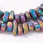 Electroplate Non-magnetic Synthetic Hematite Beads Strands, Frosted, Nuggets