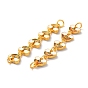 Rack Plating Alloy Enamel Connector Charms, 5 Rainbow Links with Cloud, Cadmium Free & Lead Free, Matte Gold Color