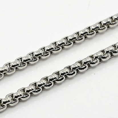 Box Chains Necklace for Men, 304 Stainless Steel Necklaces, with Lobster Claw Clasps