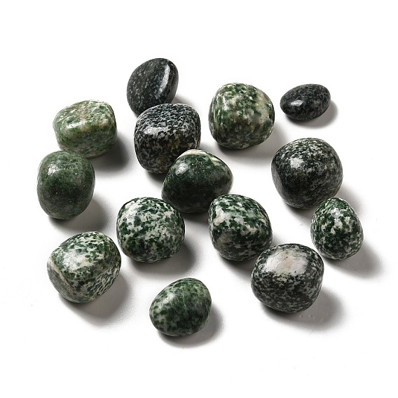 Cuentas de jaspe verde natural, piedra caída, gemas de relleno de jarrones, sin agujero / sin perforar, pepitas