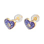 Серьги-гвоздики в форме сердца из натуральной раковины и эмали с фианитами, золотые латунные украшения для женщин, без никеля 