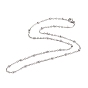 304 из нержавеющей стали кабель цепи ожерелья, с шаровыми бисером и когтя омара застежками, 17.9 дюйм (455 мм), 3 мм