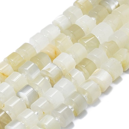 Natural White Moonstone Beads Strands, with Seed Beads, Column