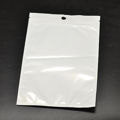 Pearl Film PVC Zip Lock Bags, Resealable Packaging Bags, with Hang Hole, Top Seal, Self Seal Bag, Rectangle,