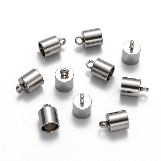 304 Stainless Steel Cord Ends, 10x6.5mm, Hole: 2.5mm