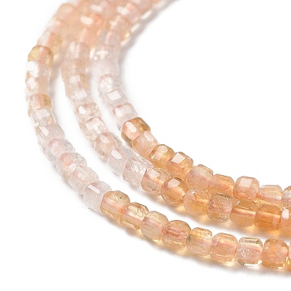 Natural Citrine Beads Strands, Cube, Faceted, Grade AA