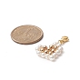Décorations de pendentif de coeur de perle de coquille, avec 304 acier inoxydable fermoir pince de homard
