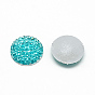 Resin Cabochons, Bottom Silver Plated, Half Round/Dome
