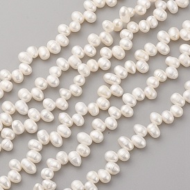 Natural Cultured Freshwater Pearl Beads Strands, Oval