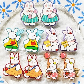 Cabochons acryliques, lapin