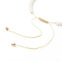 Bracelets de perles de nylon tressés réglables, perles de verre galvanoplastie rondelles à facettes, tour perle de verre