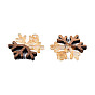 Christmas Theme Transparent Resin & Walnut Wood Pendants, with Gold Foil, Snowflake Charm