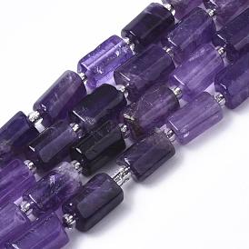 Natural Amethyst Beads Strands, Faceted, Column