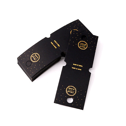 Tarjetas de presentación de papel dorado rectangulares, Para pinza para el pelo/broche/collar