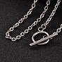 304 Stainless Steel Cable Chain Necklaces, with Toggle Clasps, 16.9 inch(43cm)