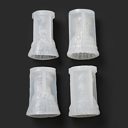 Bricolage 3d fille avec des moules en silicone pour figurines d'animaux, moules de résine, pour la résine UV, fabrication artisanale de résine époxy