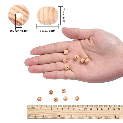 Natural Unfinished Wood Beads, Round Wooden Loose Beads Spacer Beads for Craft Making, Lead Free