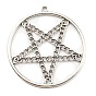 Plated Alloy Pendants, Hollow Five-Pointed Star