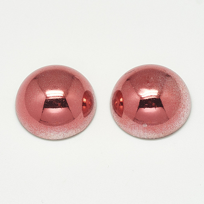 Uv perles acryliques plaqués, la moitié foré, dôme / demi-rond