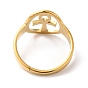 304 Stainless Steel Hollow Ankh Corss Adjustable Ring for Women