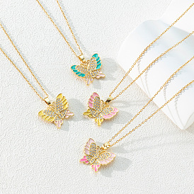 Ожерелье с каплями масла в форме бабочки - уникальное, роскошный, универсальный дизайн.