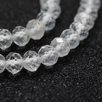 Natural Topaz Crystal Bead Strands, Round, Faceted