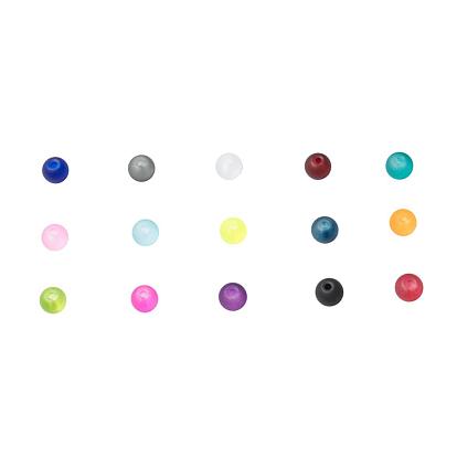 15 цветные прозрачные стеклянные шарики, для изготовления украшений из бисера, матовые, круглые