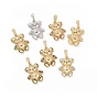 Laiton cubes pendentifs zircone, or / platine, charme d'ours