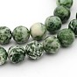 Gemstone Beads Strands, Green Spot Jasper, Round, 10mm, Hole: 1mm, about 39pcs/strand, 15.5 inch