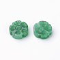 Perles naturelles de jade du Myanmar / jade birmane, teint, fleur
