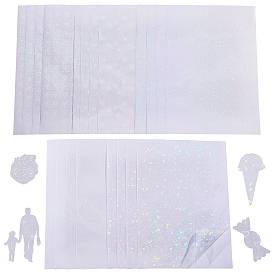 ARRICRAFT 20Sheets 5 Style OPP Plastic Transparent Holographic Lamination Sheets, Rectangle