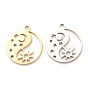 Pendentifs en acier inoxydable, yin yang avec la lune et l'étoile et le soleil