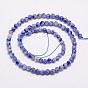 Natural Blue Spot Jasper Beads Strands, Faceted, Round, 4mm, Hole: 1mm, about 90pcs/strand, 15.35 inch