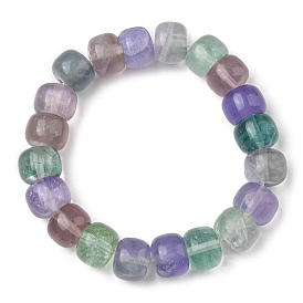 Bracelet extensible en perles rondes en fluorite naturelle pour femmes