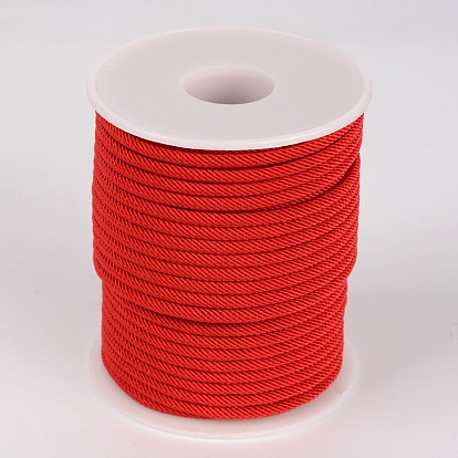 Câblés en polyester rondes, 3mm, environ 21.87 yards (20m)/rouleau