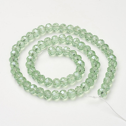 Handmade Glass Beads, Faceted, Rondelle