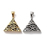 Ion Plating(IP) 304 Stainless Steel Pendants, Pyramid with Eye of Horus Charm