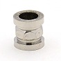 Stainless Steel Beads, Large Hole Column Grooved Beads, Ion Plating (IP), 10x10mm, Hole: 6mm
