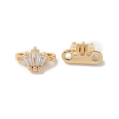 Brass Pave Clear Cubic Zirconia Slide Charms, Crown