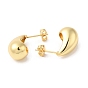 Rack Plating Brass Teardrop Stud Earrings, Long-Lasting Plated, Cadmium Free & Lead Free