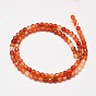 Round Faceted Natural Red Agate Bead Strands