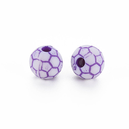 Craft Style Opaque Acrylic Beads, Football