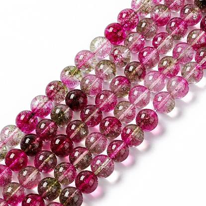 K9 Glass Imitation Cherry Quartz Beads Strand, Round