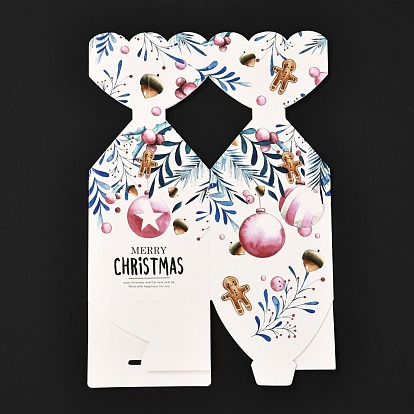 Cajas de regalo de papel doblado de tema navideño, con la cinta, para regalos dulces galletas envoltura