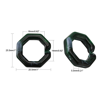 Acrylic Linking Rings, Quick Link Connectors, For Jewelry Chains Making, Imitation Gemstone Style, Octagon